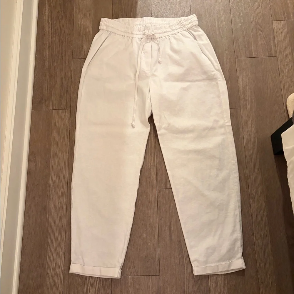 Casual Drawstring Pants - White